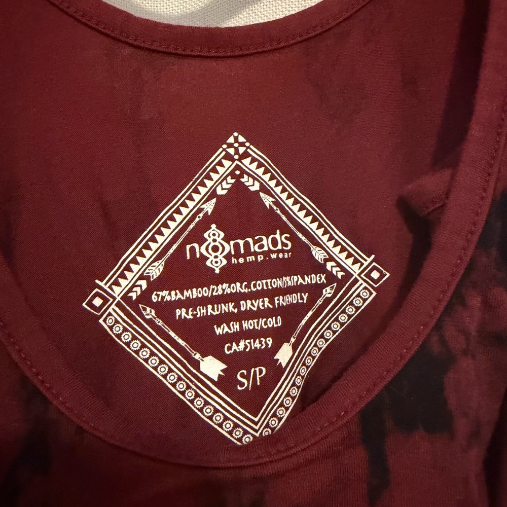 Nomads Hempwear Mantra Tunic Bamboo Organic Cotton Small - Picture 2 of 6